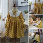 Váy bé gái, đầm chấm bi xinh, xả váy thu đông dài tay cho bé - Ảnh 2