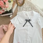 Áo sơ mi bé gái, áo somi trắng nữ học sinh cấp 1, cấp 2 - Ảnh 4